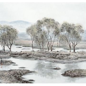 韩振刚油画风景寂寂春将晚字画之家
