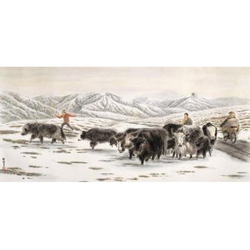 韩振刚国画人物雪域晨曲字画之家