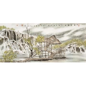 韩振刚油画风景九寨飞瀑字画之家