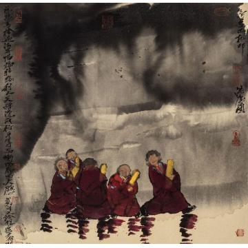 寇月朋国画人物洗尘字画之家