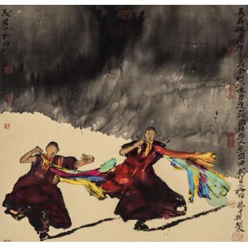 寇月朋国画人物长寿歌1字画之家