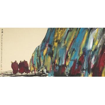 寇月朋国画人物佛光图字画之家