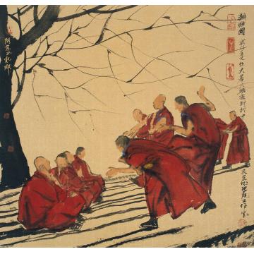 寇月朋国画人物辩经图002字画之家