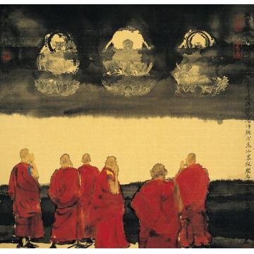 寇月朋国画人物发大清净愿002字画之家