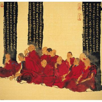 寇月朋国画人物心经001字画之家