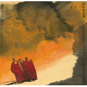 寇月朋国画人物佛光002字画之家