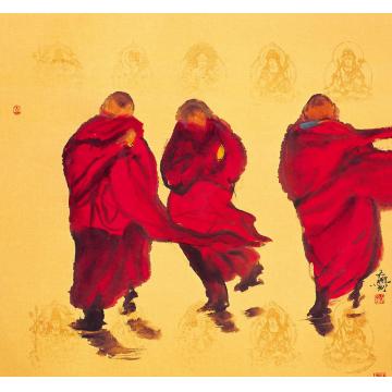 寇月朋国画人物拂尘字画之家