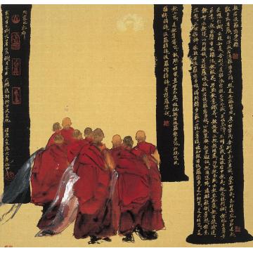 寇月朋国画人物上殿字画之家