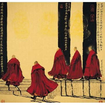 寇月朋国画人物我今重问波字画之家