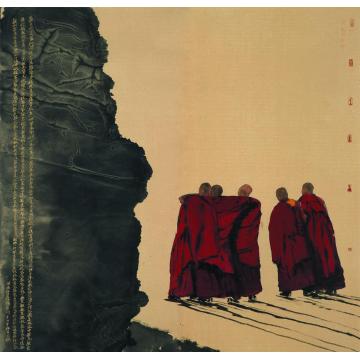 寇月朋国画人物清净世界系列4字画之家