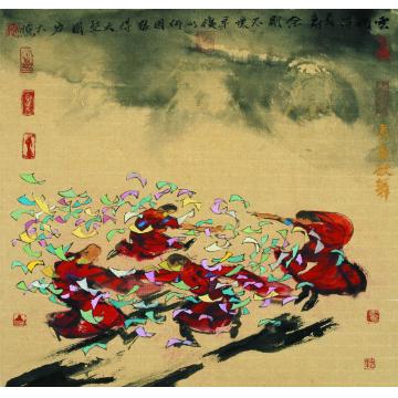 寇月朋国画人物清净世界系列8字画之家