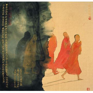 寇月朋国画人物清净世界系列14字画之家