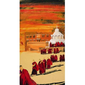 寇月朋国画人物紫气东来字画之家