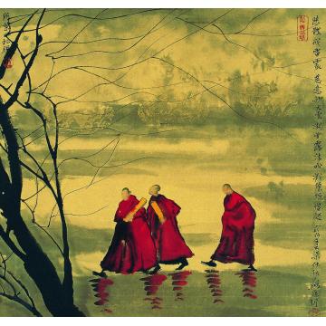 寇月朋国画人物甘露法雨2字画之家