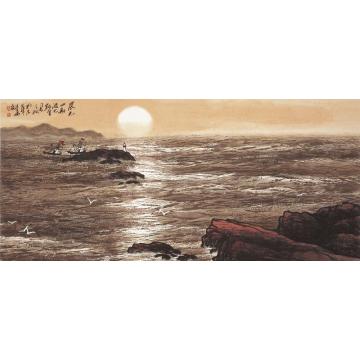 徐生华油画风景晨光四射字画之家