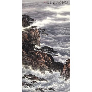 徐生华油画风景浪尖谷底自从容字画之家