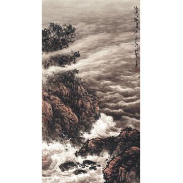 徐生华油画风景浪淘风簸自无涯字画之家