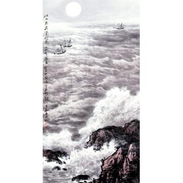 徐生华油画风景旭日东升染山海字画之家