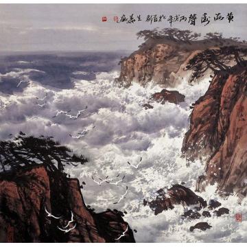 徐生华油画风景黄海涛声字画之家
