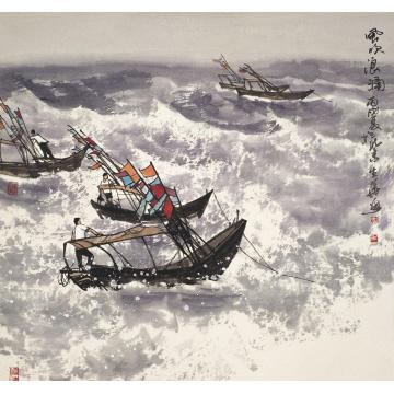 徐生华油画风景风吹浪涌01字画之家