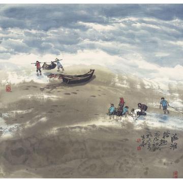 徐生华国画人物海滩拾趣字画之家