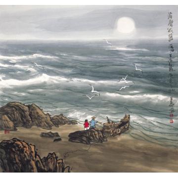 徐生华油画风景涛声01字画之家