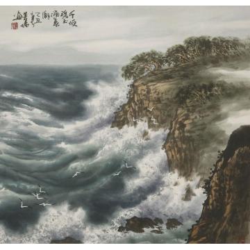 徐生华油画风景千顷碧玉涌春潮字画之家