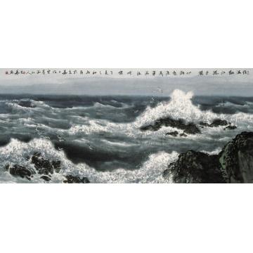 徐生华油画风景倒海翻江卷巨谰字画之家