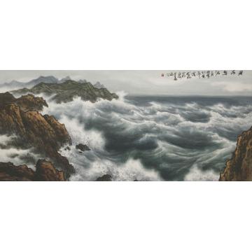 徐生华油画风景黄海惊波字画之家