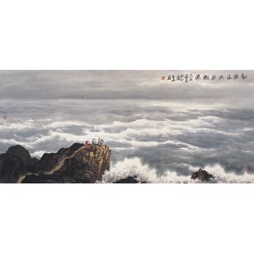 徐生华油画风景观沧海壮我胸怀字画之家