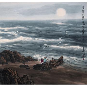 徐生华油画风景涛声依旧02字画之家
