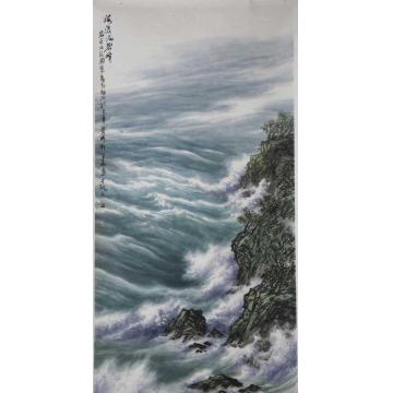 徐生华油画风景海浪涌碧峰字画之家