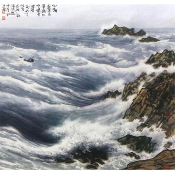 徐生华油画风景心潮逐浪高字画之家