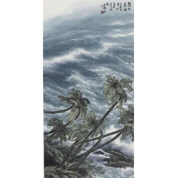 徐生华国画山水万顷碧波（四条屏之一）字画之家