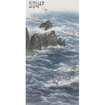 徐生华国画山水维护主权（四条屏之二)字画之家