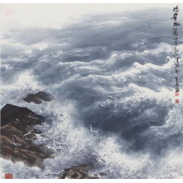 徐生华油画风景鸥群翔集字画之家
