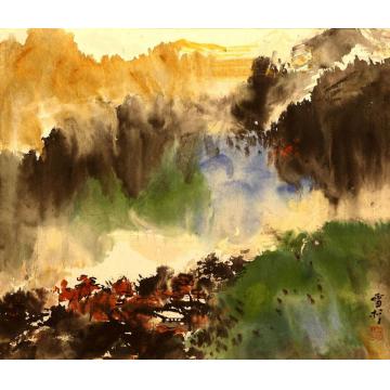 刘守信油画风景晴峦积翠字画之家