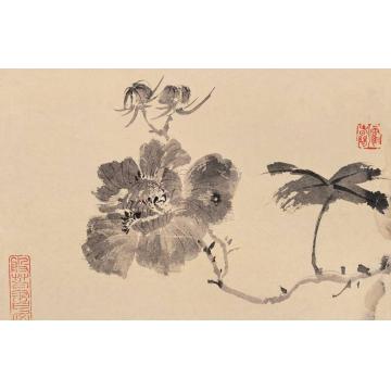 霍春阳国画花鸟斜阳余芳字画之家