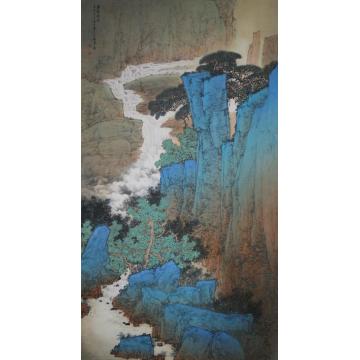 关奇国画山水翠壑飞瀑字画之家