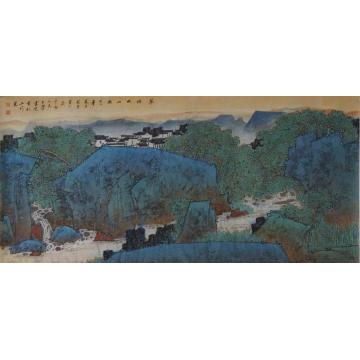 关奇国画山水翠微晚山幽1字画之家