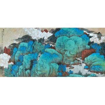 关奇国画山水翠薇人家字画之家
