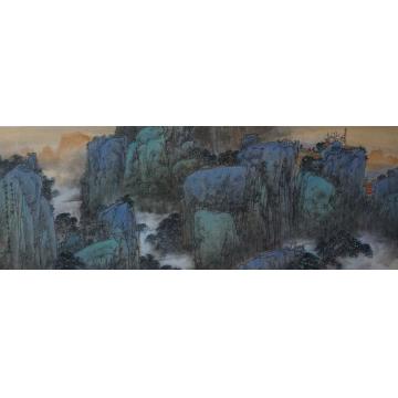 关奇国画山水东岳峥嵘字画之家