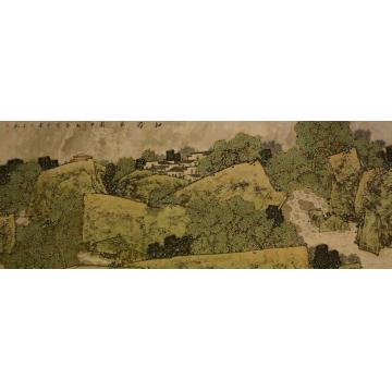 关奇国画山水和谐家园字画之家