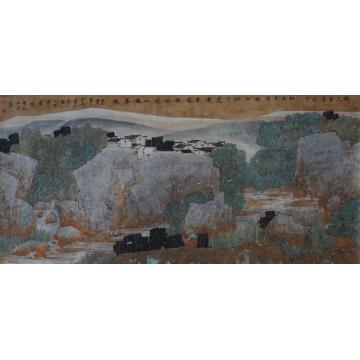 关奇国画山水青绿山水之十字画之家
