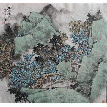 关奇油画风景幽谷鸣泉字画之家