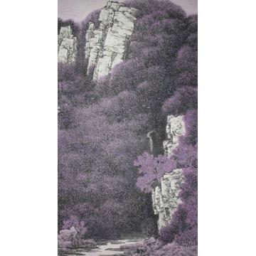 关奇国画山水紫气东来字画之家