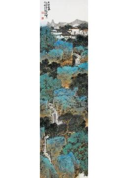 关奇国画山水石涧鸣峰字画之家