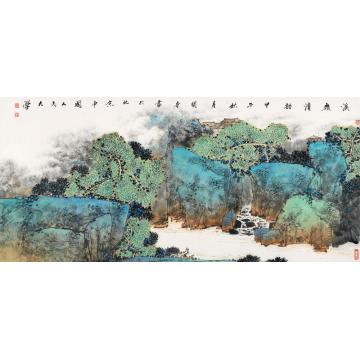 关奇国画山水溪岭清韵字画之家