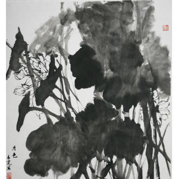 王易霓国画花鸟月色字画之家