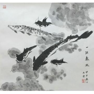王易霓国画动物一江春水字画之家